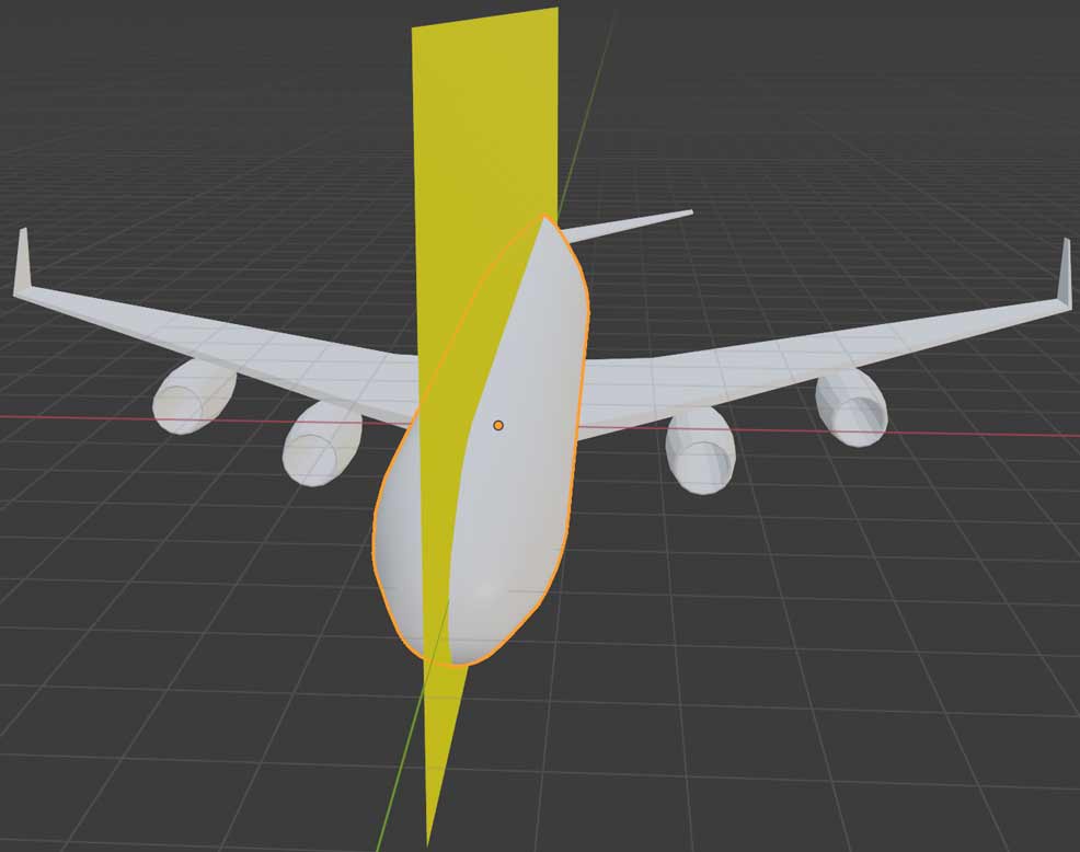 将三维飞机的对称面作为旋转平面得到四维飞机旋转体