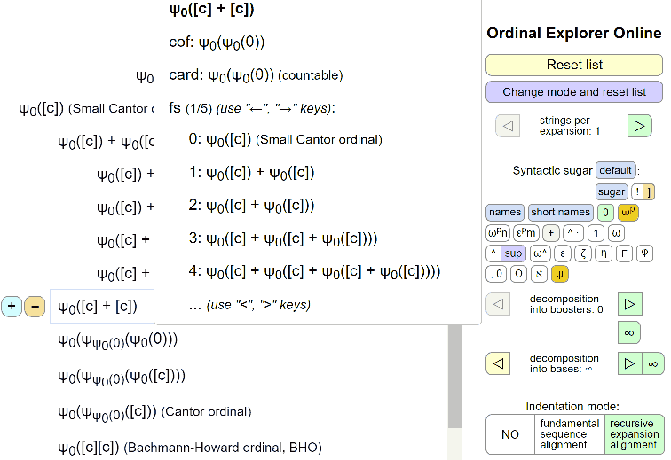 序数浏览器设置将所有东西都用“0”、“[c]”（相当于$\Omega$）、“+”与BOCF$\psi$函数表示