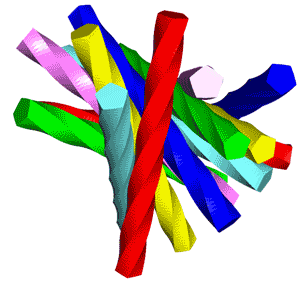 Polytwister的每个曲胞展开是一种扭棱柱体(来源：www.polytope.net)