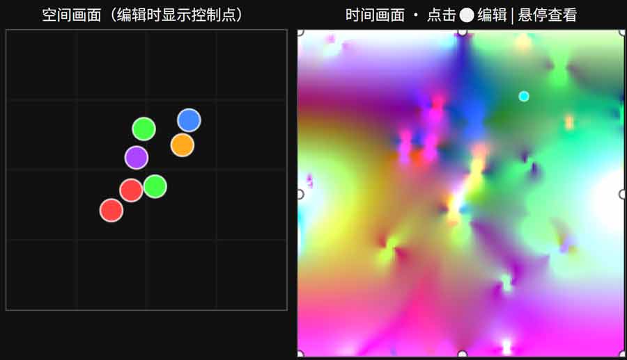 Deepseek生成的二维空间加二维时间的小球碰撞模拟器 2D2T 截图