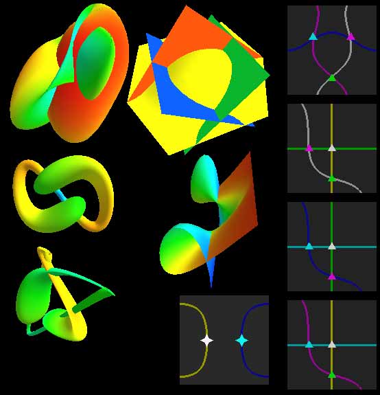 小程序的一些截图，可以看各种结角度的投影和每种Roseman移动交线的变化