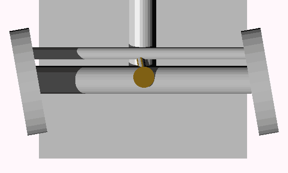 中间褐色的圆是连方向盘的轴的横截面，方向盘将带动它转动